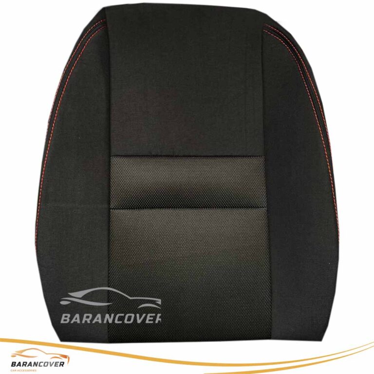 روکش صندلی لیفان X60 تمام پارچه وسط اسپایسر تور رنگ مشکی دوخت قرمز