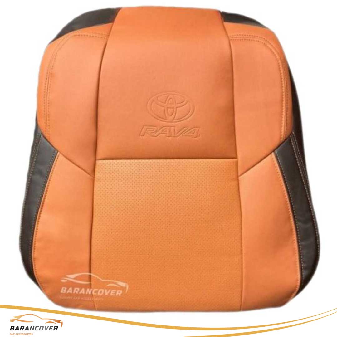 روکش صندلی تویوتا رافور (RAV4) چرم رنگ مارون پشت مشکی