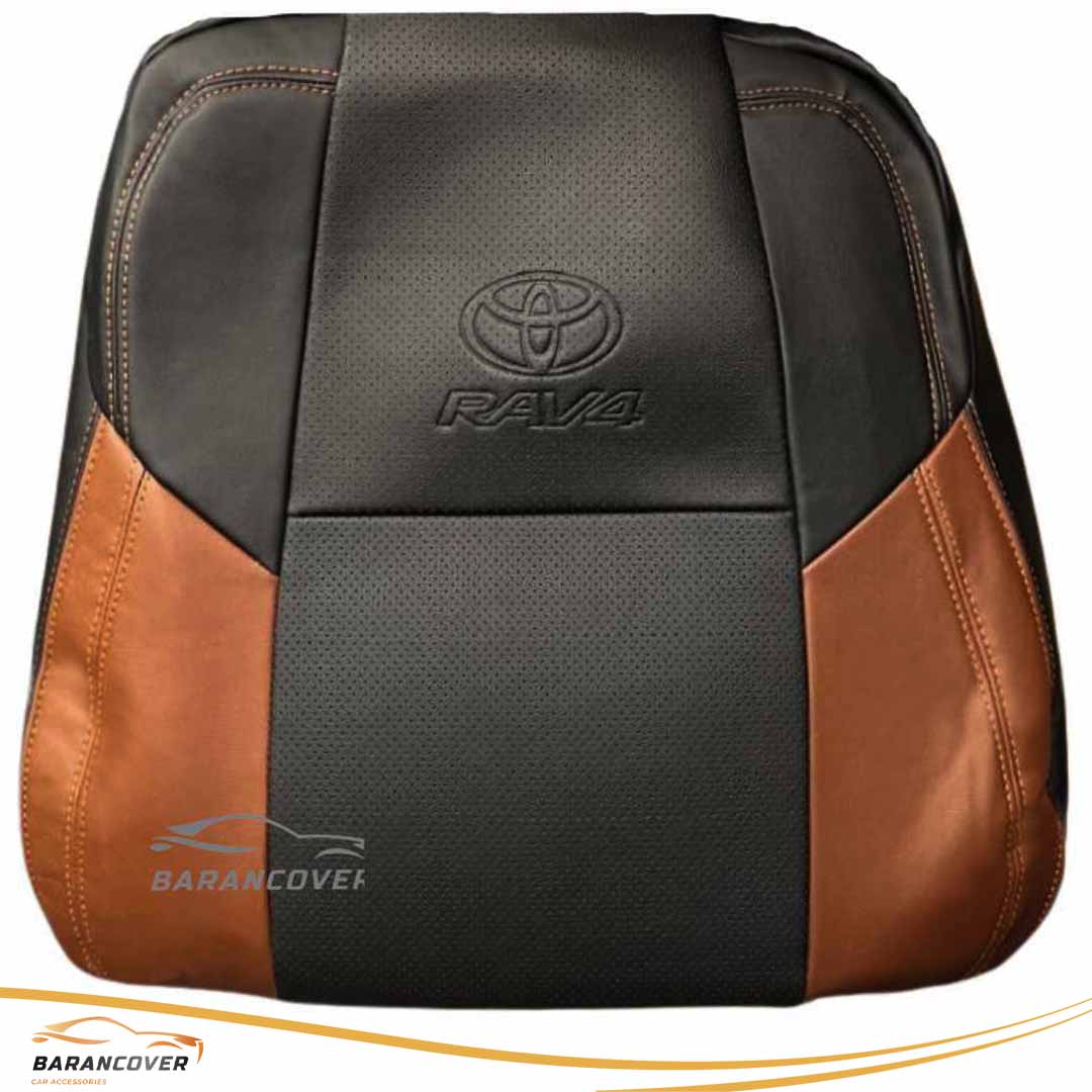 روکش صندلی تویوتا رافور RAV4 چرم رنگ مشکی نوار مارون