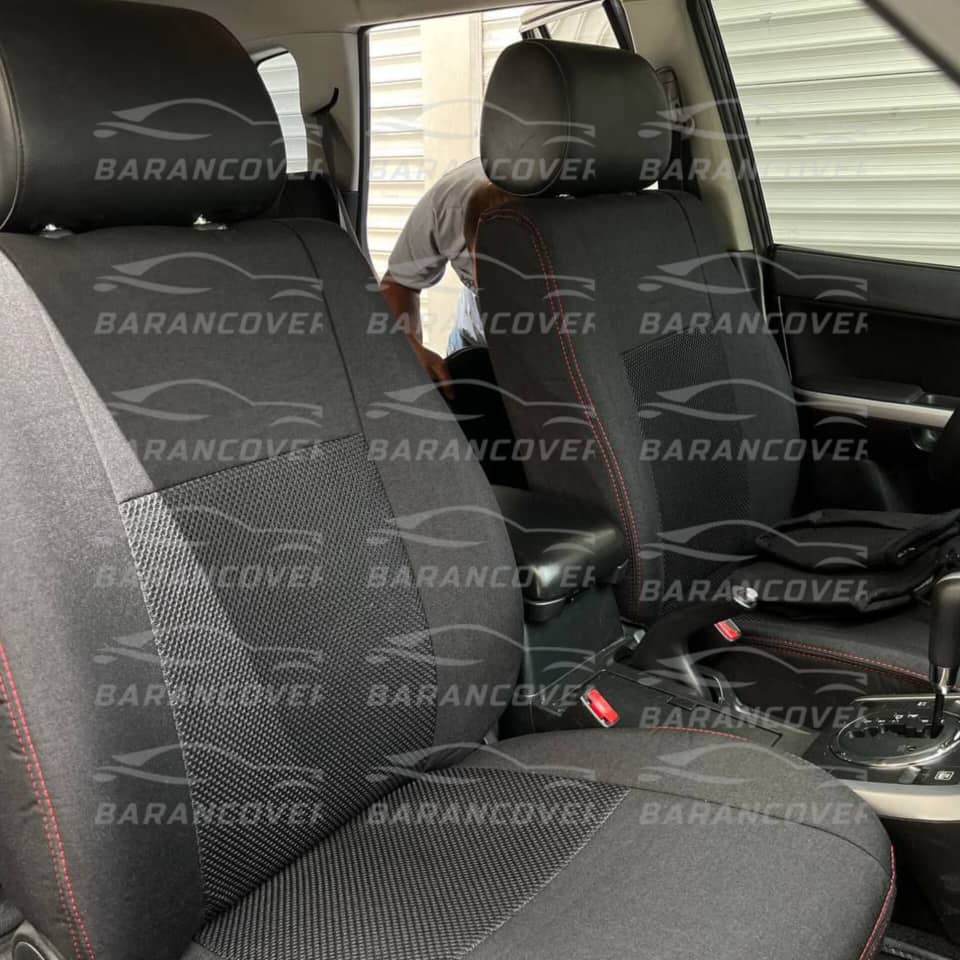 روکش صندلی سوزوکی ویتارا-vitara پارچه رنگ مشکی دوخت قرمز