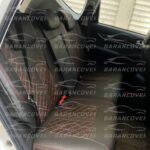 روکش صندلی فردا موتور SX5 چرم رنگ مشکی دوخت قرمز
