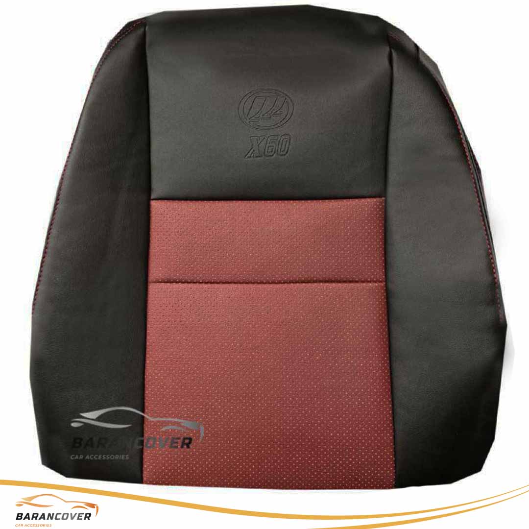 روکش صندلی لیفان X60 چرم رنگ مشکی زرشکی روشن