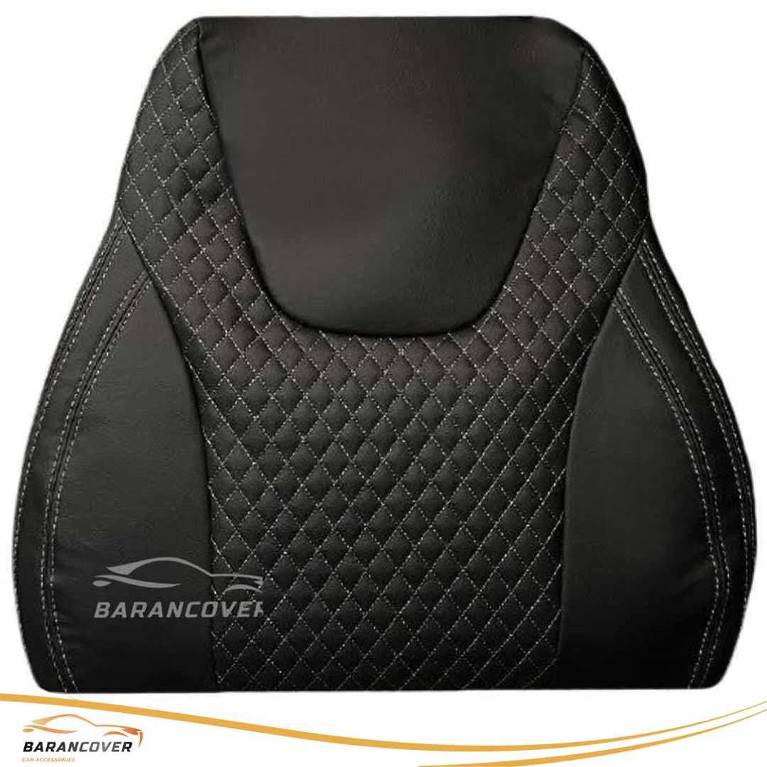 روکش صندلی تیگارد X35 چرم رنگ مشکی دوخت طوسی