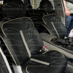 روکش صندلی سوبا M4 چرم رنگ مشکی نوار کرم
