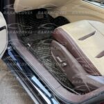 کفپوش گلدوزی 6 بعدی بستیون T77 رنگ مشکی دوخت کرم
