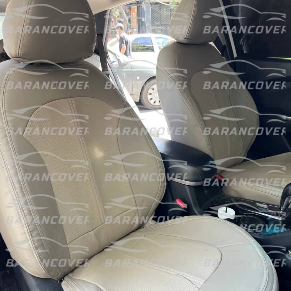 روکش صندلی هیوندای توسان ix35 تمام چرم رنگ کرم استخوانی
